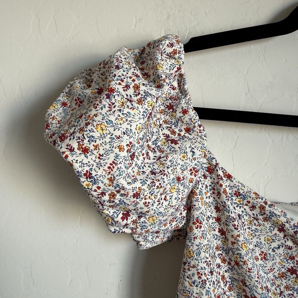 Intimately Free People Bella Ditsy Floral Puff Sleeve Bodysuit Boho Festival - Picture 2 of 11